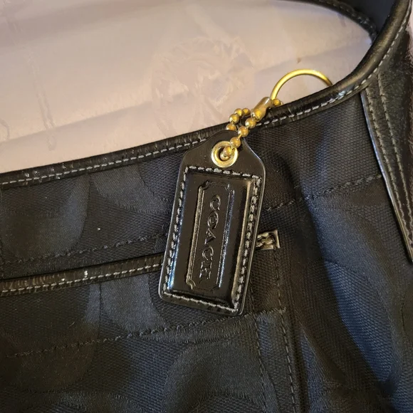 Coach Ergo shoulder Hobo in signature canvas black - Picture 7 of 14